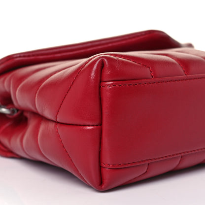 Saint Laurent Calfskin Y Quilted Monogram Toy Loulou Crossbody Bag New Lipstick 9 of 13