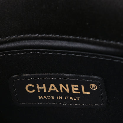Chanel Velvet Quilted Small Camellia Flap Black 6 of 10