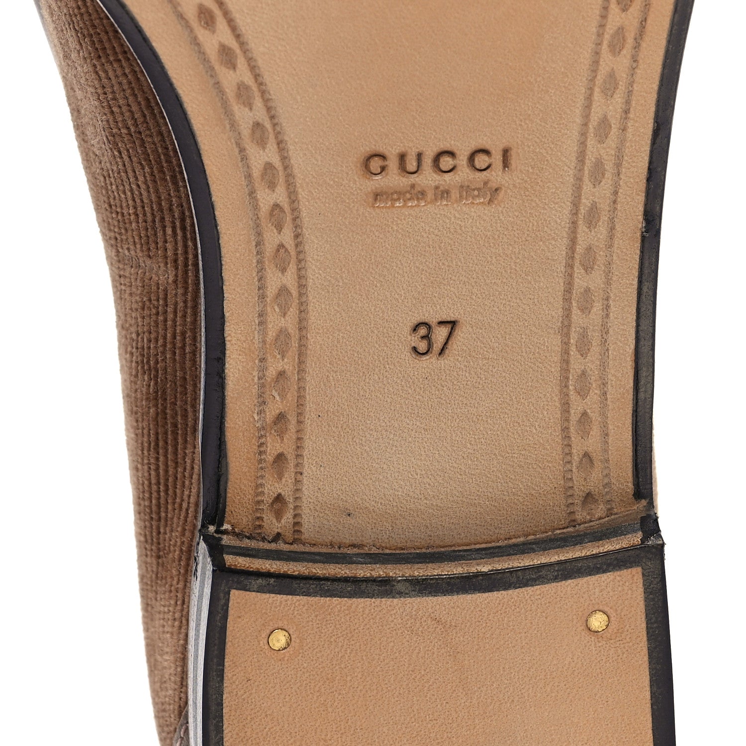Gucci Corduroy Womens 1953 Horsebit Loafers 37 Velvety Camel 7 of 9