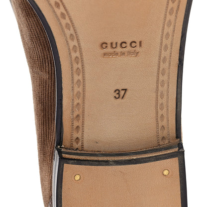 Gucci Corduroy Womens 1953 Horsebit Loafers 37 Velvety Camel 7 of 9