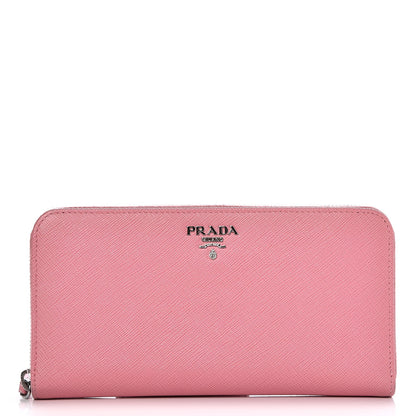 Prada Saffiano Metal Zip Around Wallet Petalo 1 of 8