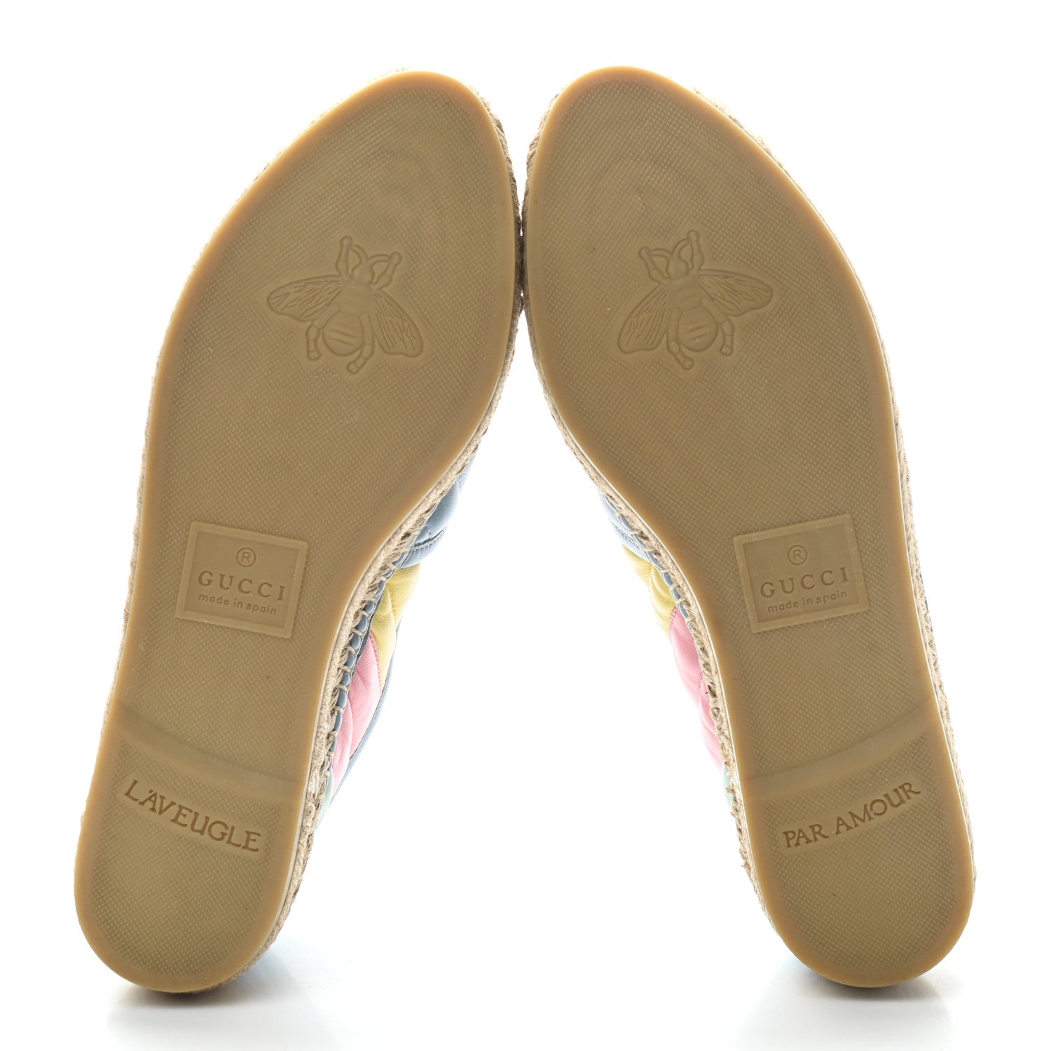 Gucci Nappa Matelasse Diagonal GG Marmont Espadrilles 38 Multicolor Pastel 5 of 9