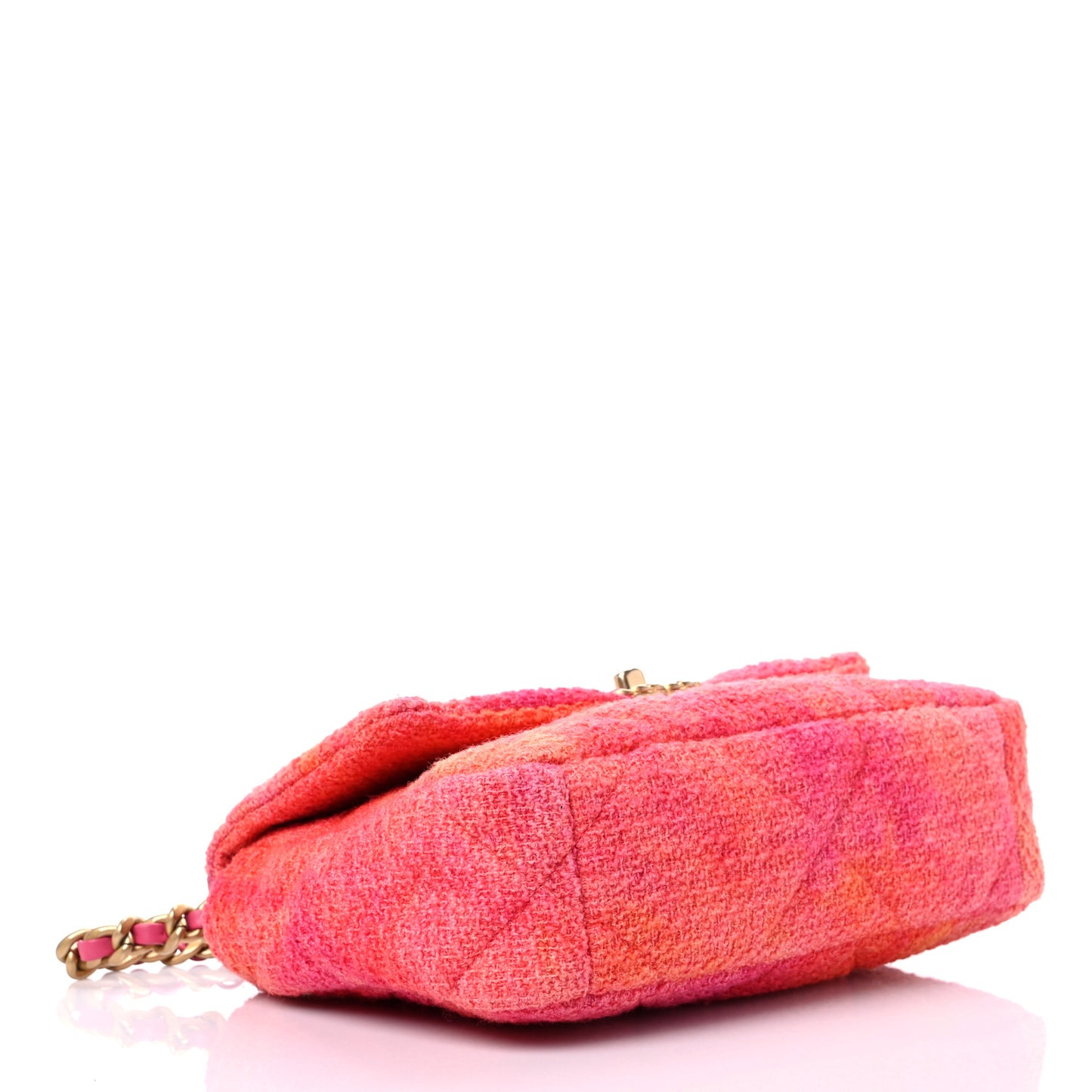 Tweed Quilted Medium Chanel 19 Flap Coral Pink
