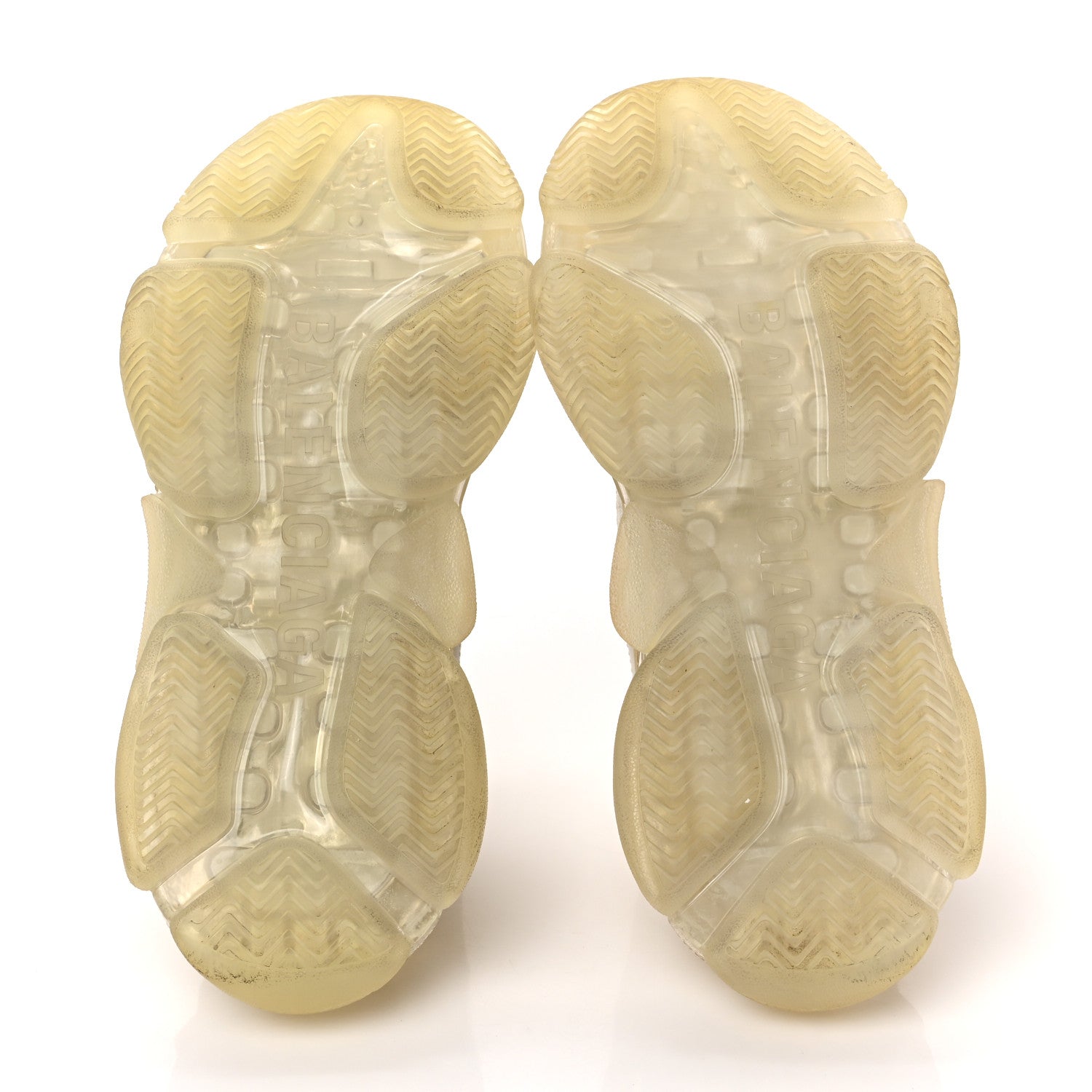 Balenciaga Fabric Mesh Clear Sole Womens Triple S Sneakers 37 Beige 5 of 8