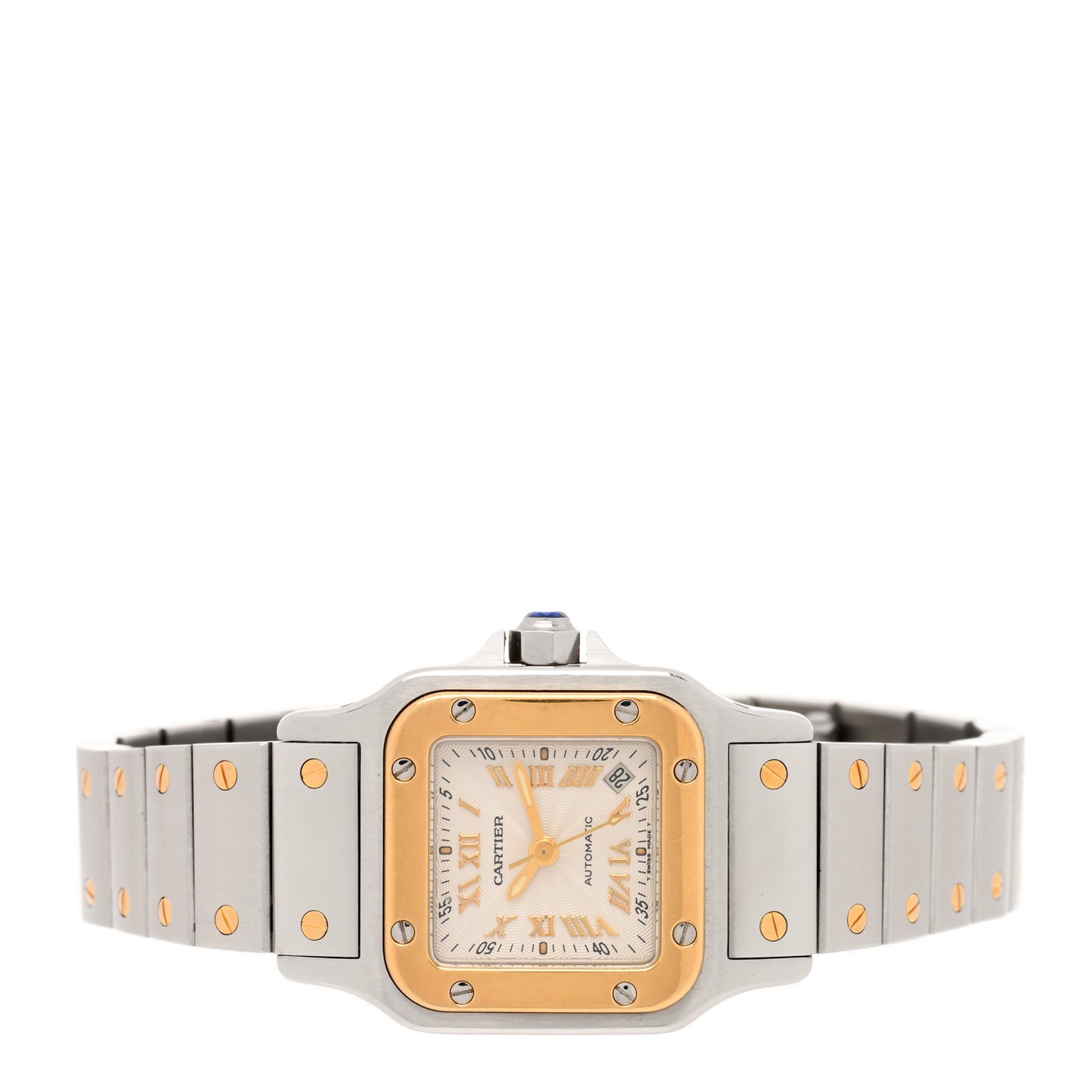 Stainless Steel 18K Yellow Gold 24mm Santos De Cartier Galbee Automatic Watch