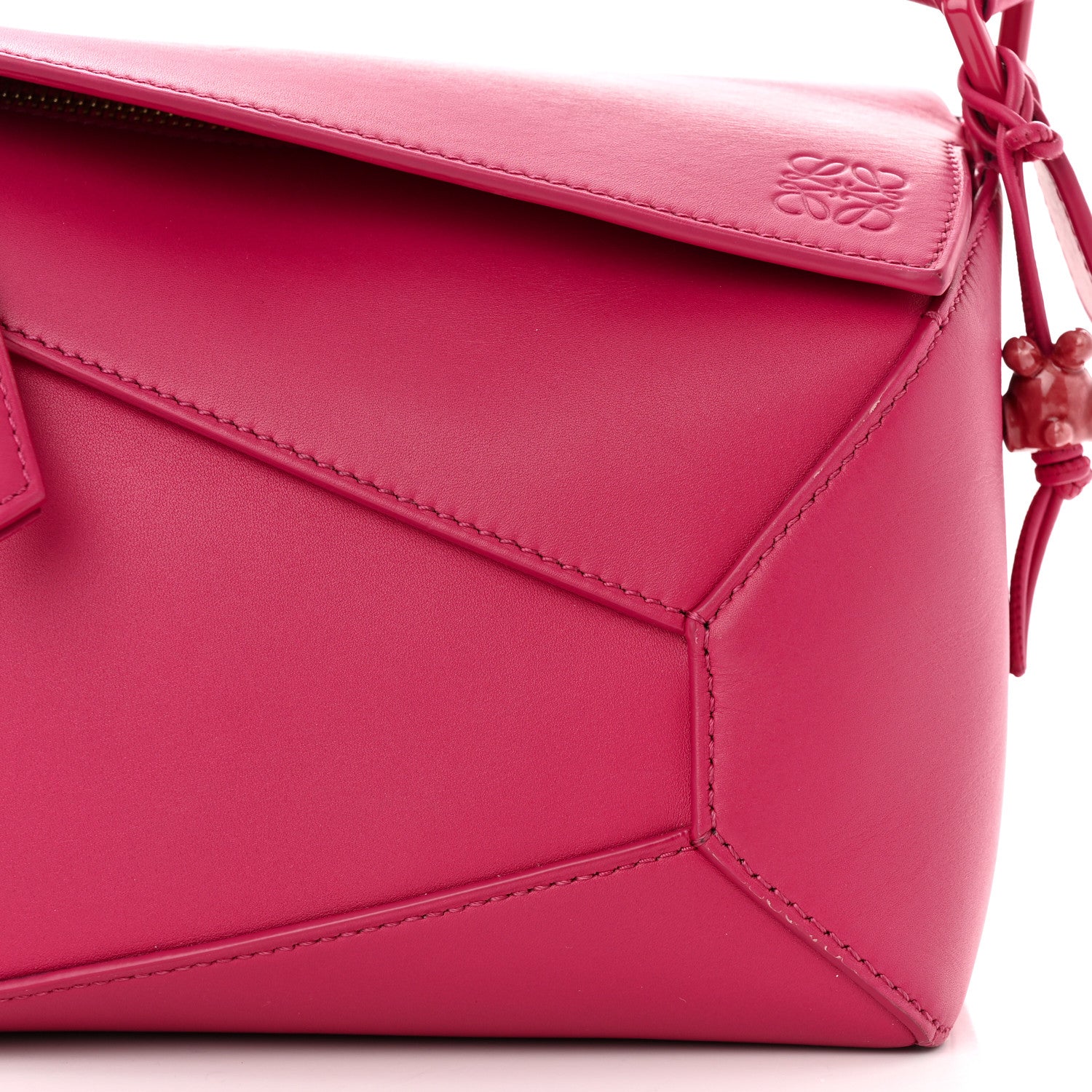Loewe Satin Calfskin Monochrome Small Puzzle Edge Bag Ruby Red Glaze 7 of 11