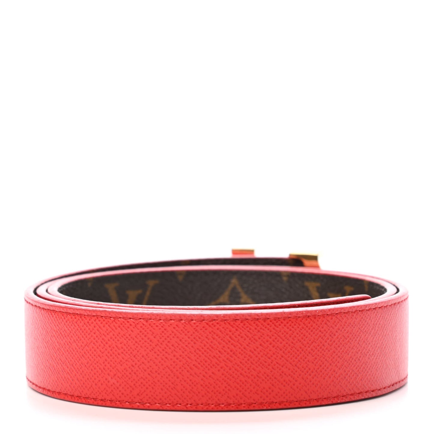 Calfskin Monogram 30mm LV Initiales Reversible Belt 85 34 Red