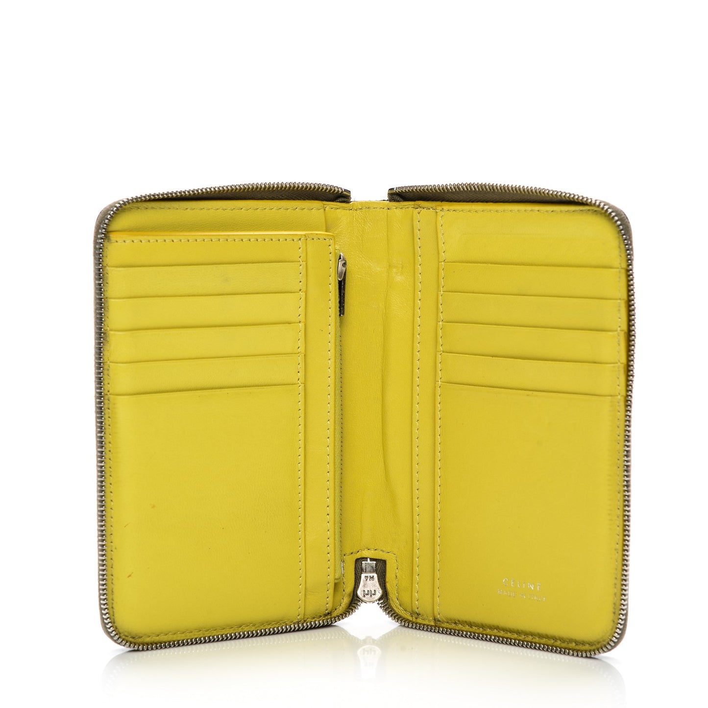 Drummed Calfskin Zip Around Multifunction Wallet Souris