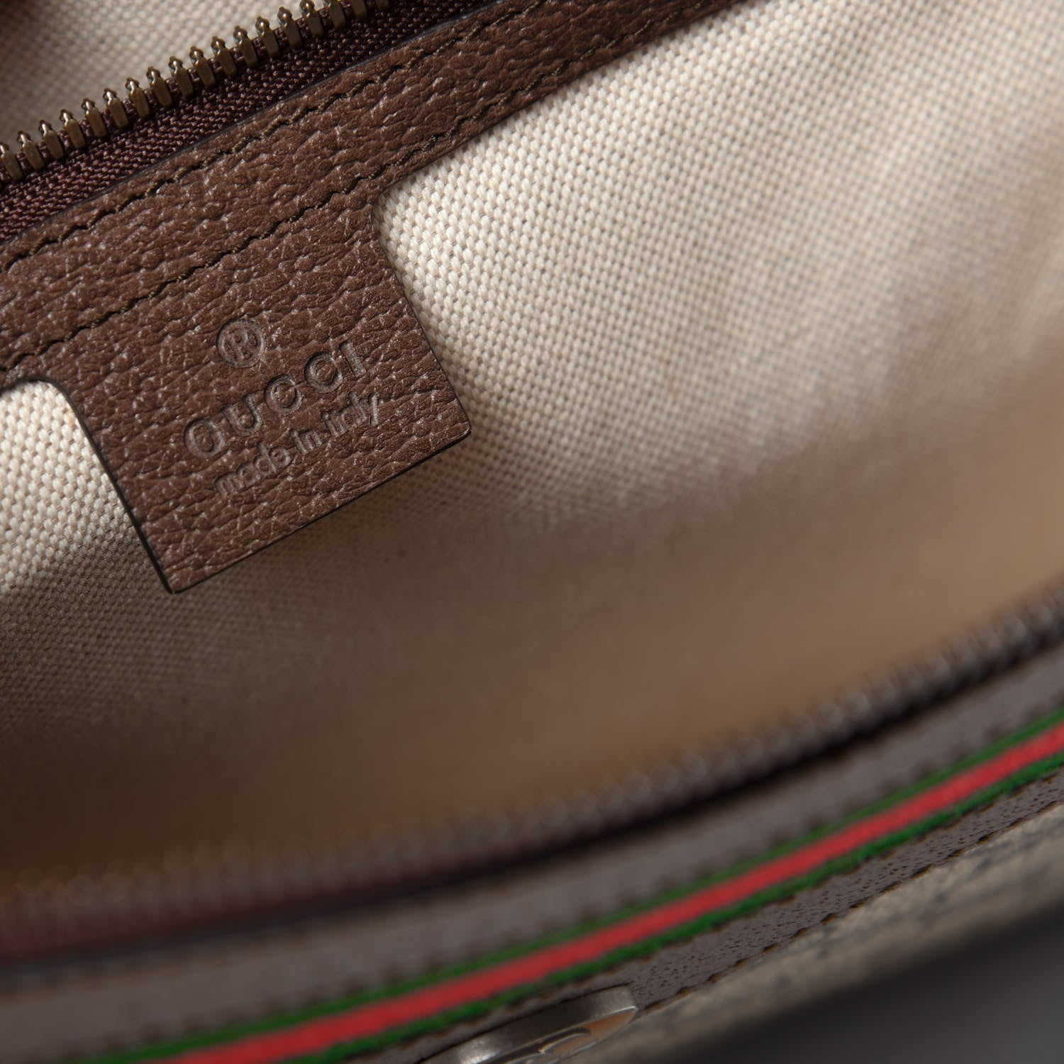 Gucci GG Supreme Monogram Textured Calfskin Web Ophidia Documents Holder Beige Ebony New Acero 6 of 7