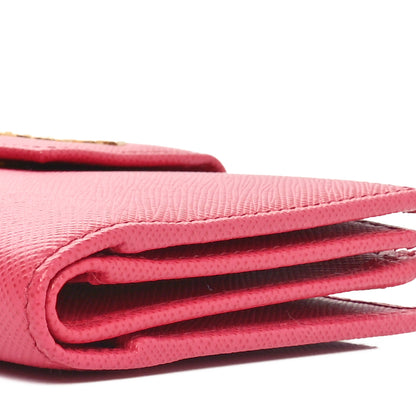 Prada Saffiano Metal Medium Wallet Peonia 9 of 10