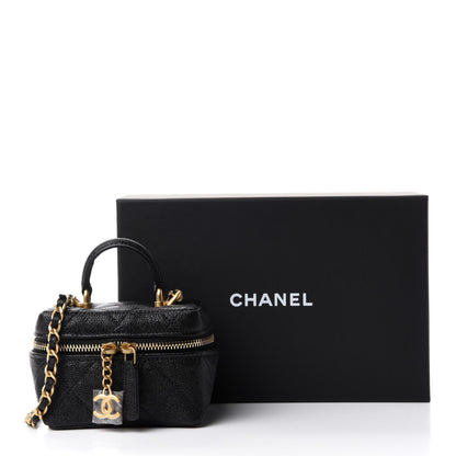 Chanel Caviar Quilted Mini Top Handle Vanity With Chain Black 8 of 8