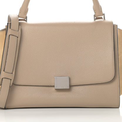 Celine Drummed Calfskin Suede Small Trapeze Dune 7 of 19