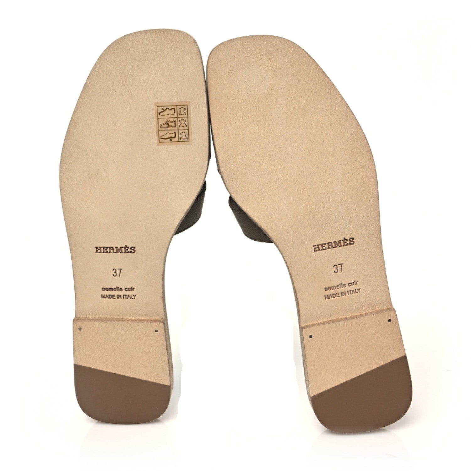Hermes Epsom Oran Sandals 37 Etoupe 5 of 9