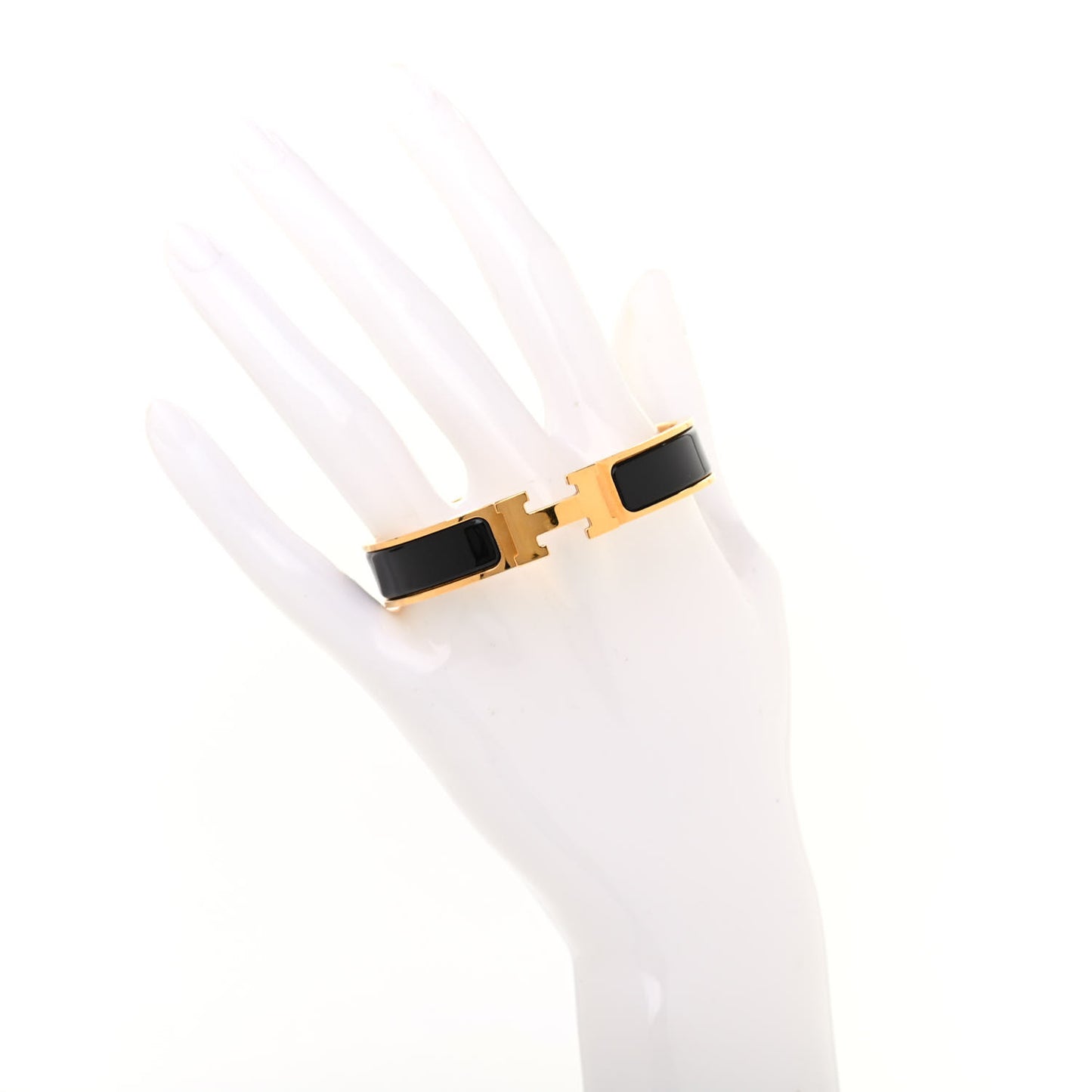 Enamel Narrow Clic Clac H Bracelet PM Black