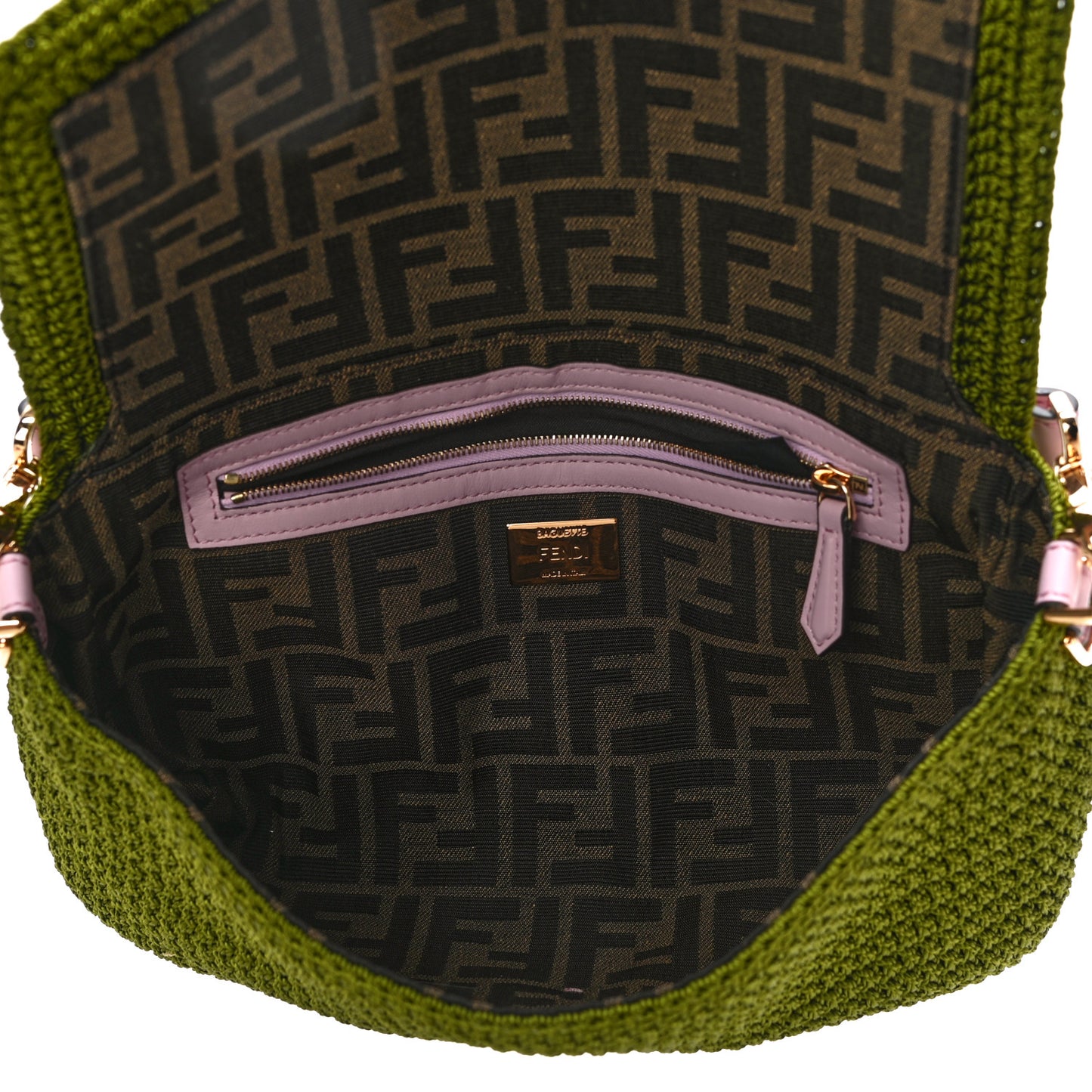 Fabric Crochet Vitello Grace Plexiglass Baguette Verde Lavanda