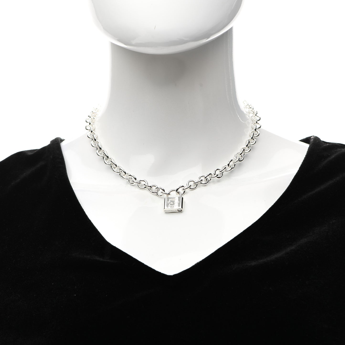 Sterling Silver 1837 Lock Charm Necklace