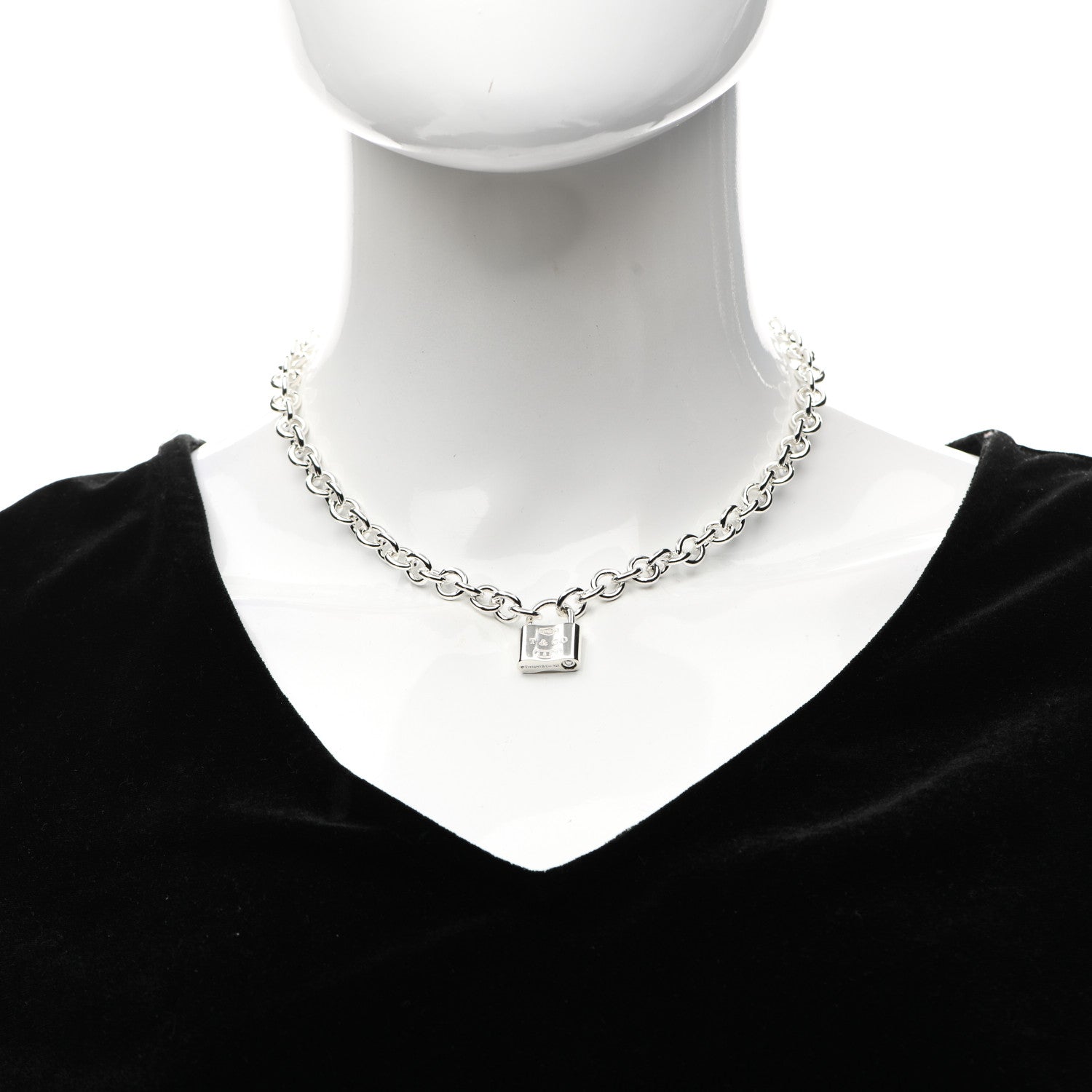 Tiffany Sterling Silver 1837 Lock Charm Necklace 2 of 4