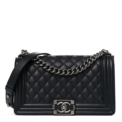Chanel Calfskin Quilted Medium Boy Flap Black 1 of 14