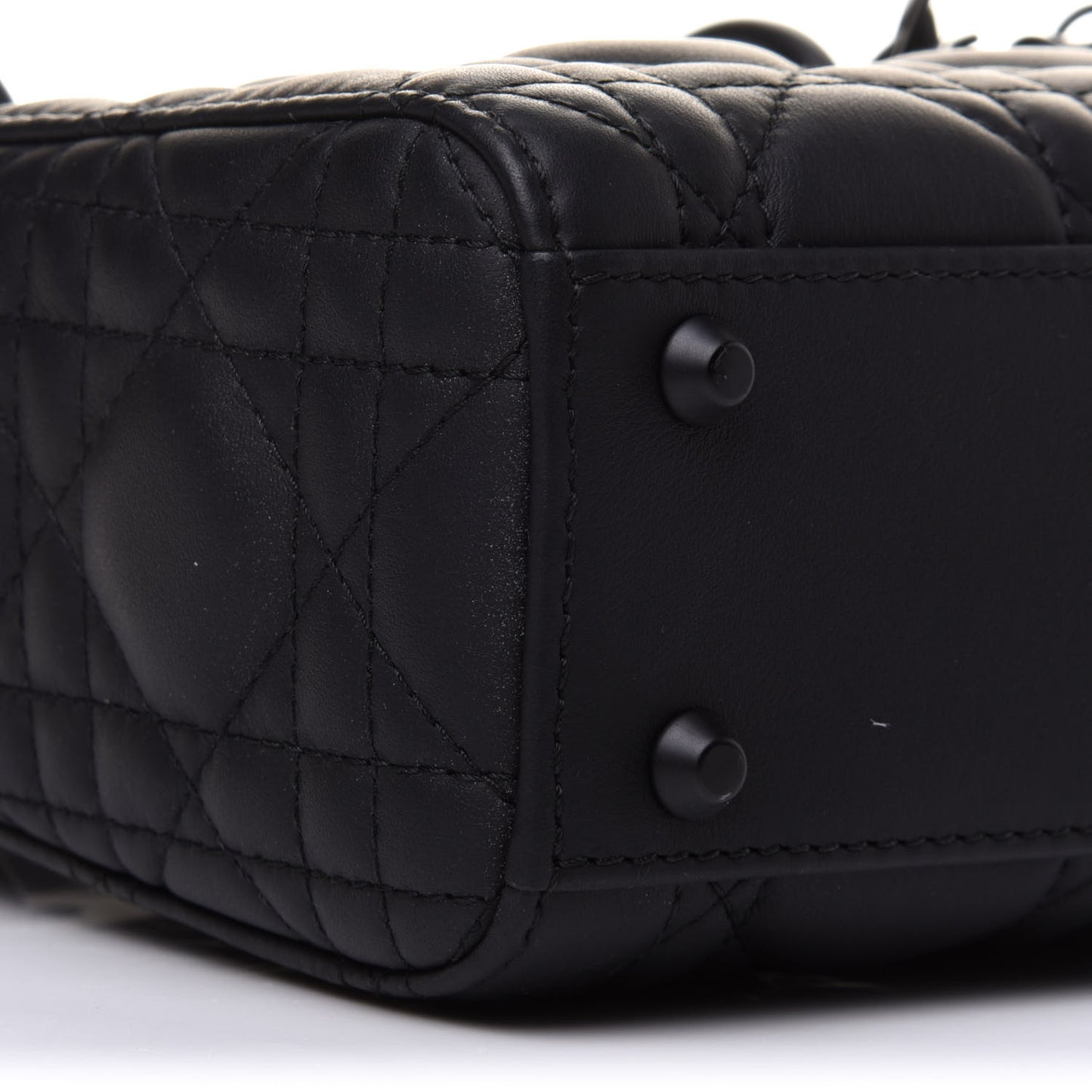 Ultra Matte Calfskin Cannage Mini Lady Dior Black