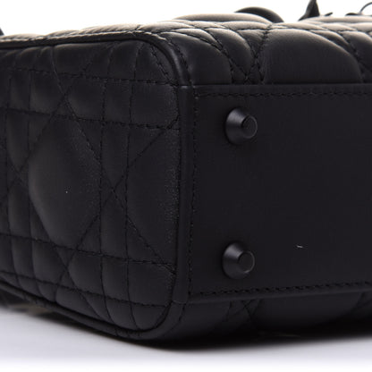 Christian Dior Ultra Matte Calfskin Cannage Mini Lady Dior Black 7 of 10