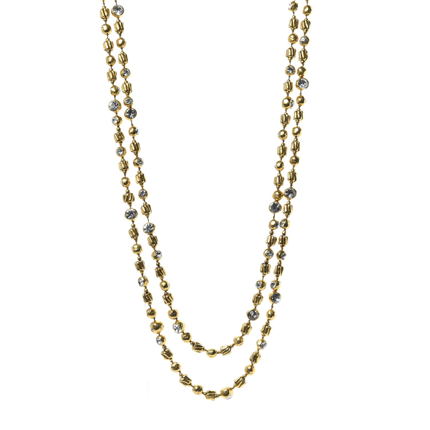 Chanel Crystal Necklace Gold 1 of 6