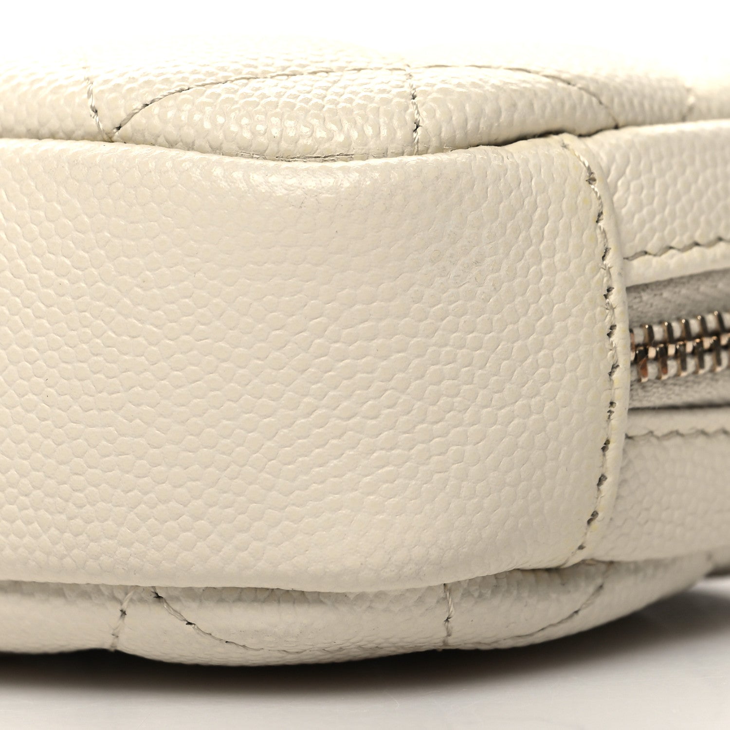 Chanel Caviar Quilted Small Curvy Pouch Cosmetic Case White 10 of 10