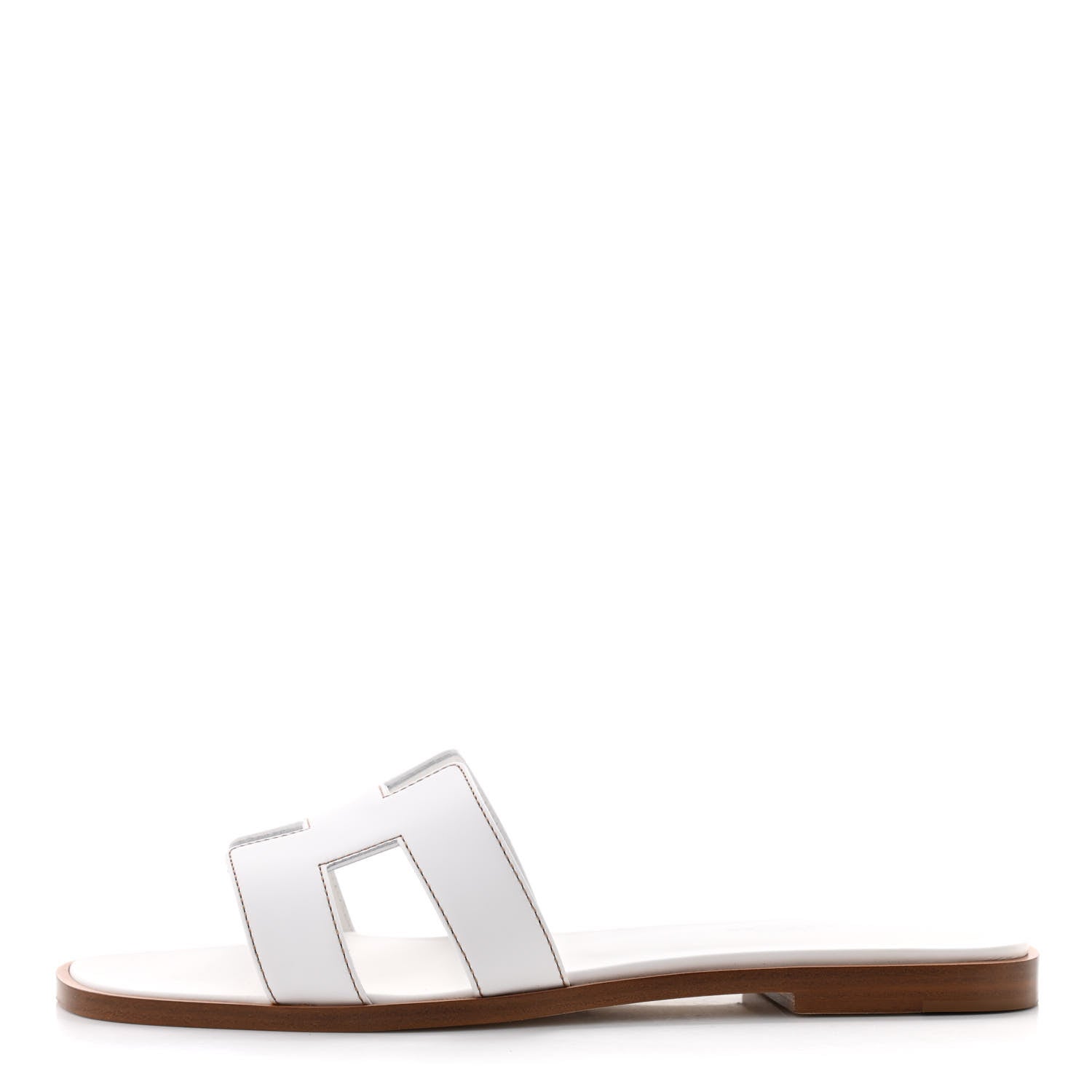Hermes Box Calfskin Oran Sandals 38 White 1 of 9