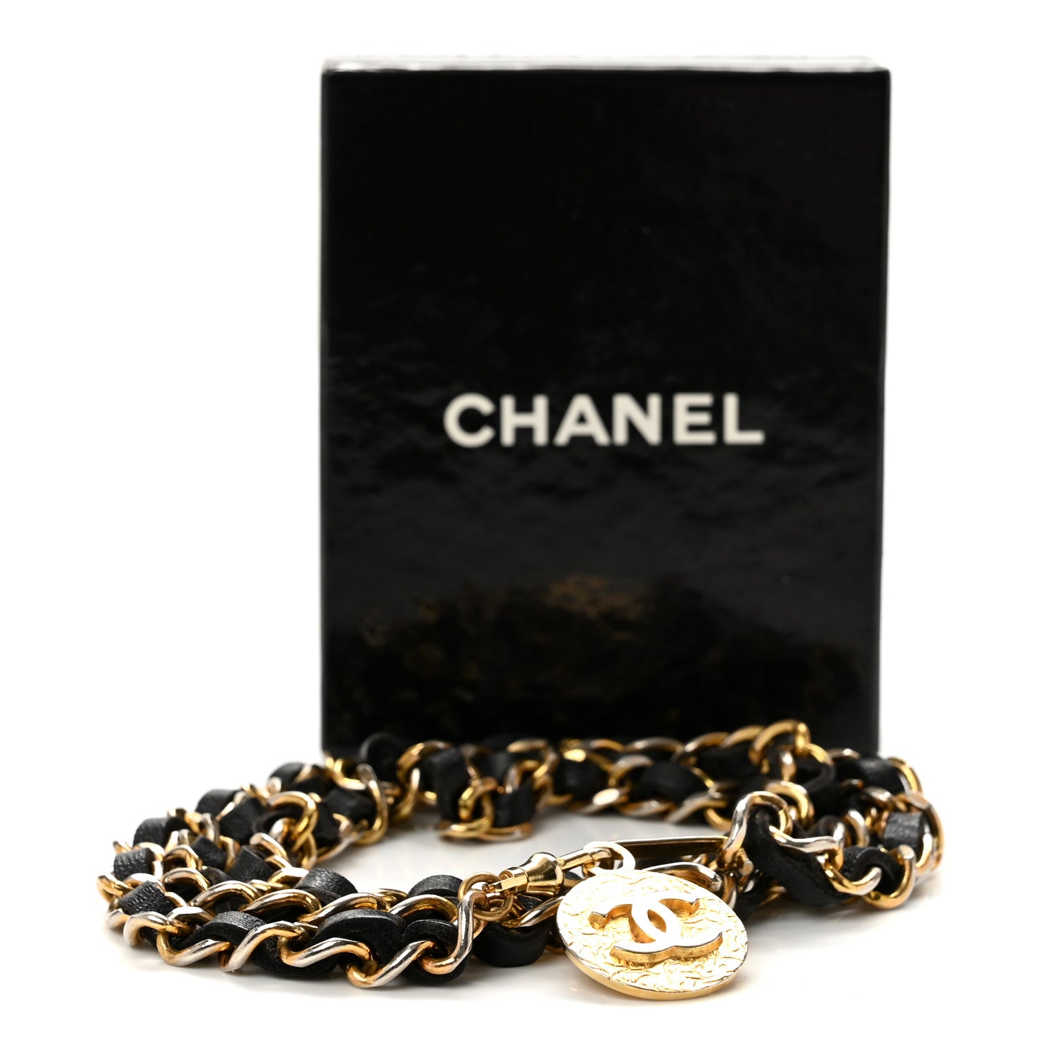 Chanel Lambskin Chain CC Medallion Belt Black Gold 6 of 6
