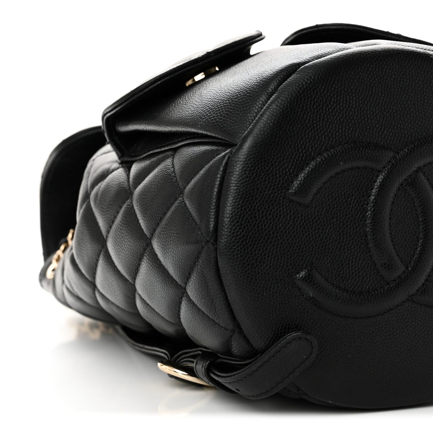 Caviar Quilted Pockets Backpack Black