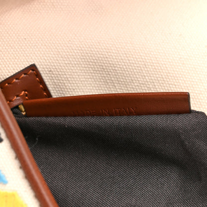 Fendi X SARA COLEMAN Canvas Vitello King Seta FF Fish Eye Embroidered Baguette Grezzo Multicolor Ghianda 7 of 11