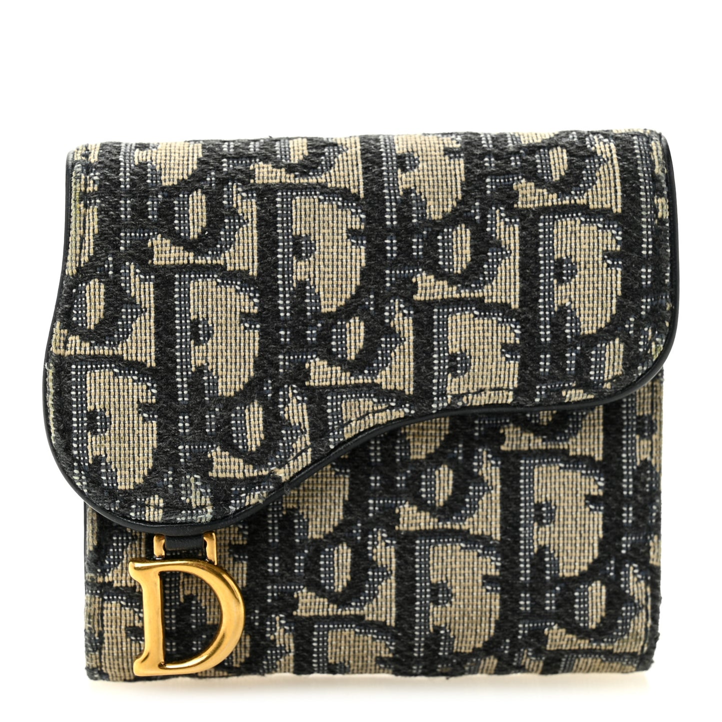 Oblique Saddle Lotus Wallet Blue