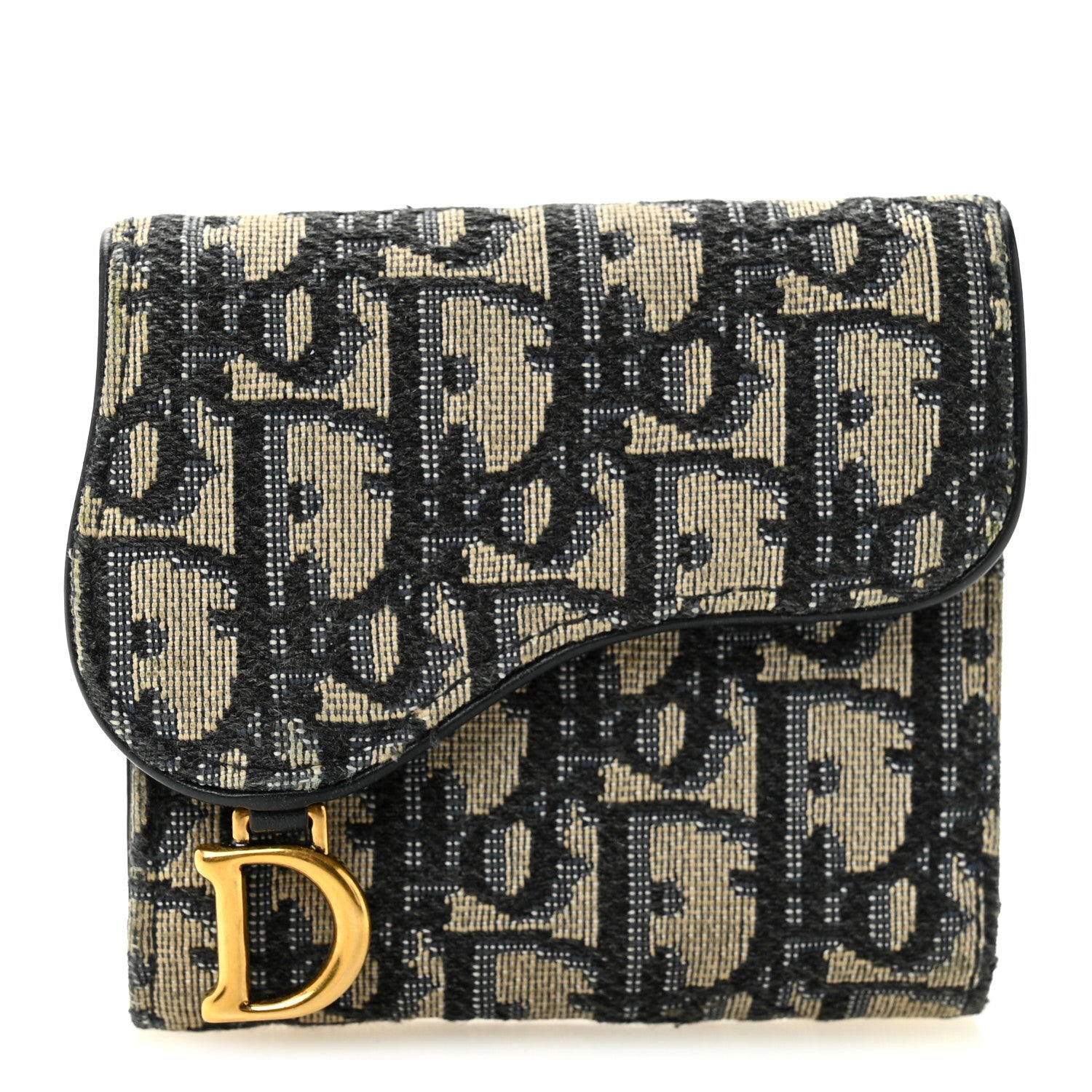 Christian Dior Oblique Saddle Lotus Wallet Blue 1 of 7