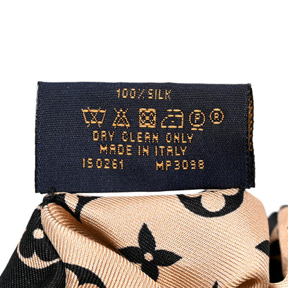 Louis Vuitton Silk Monogram Scrunchy Beige Black 4 of 4