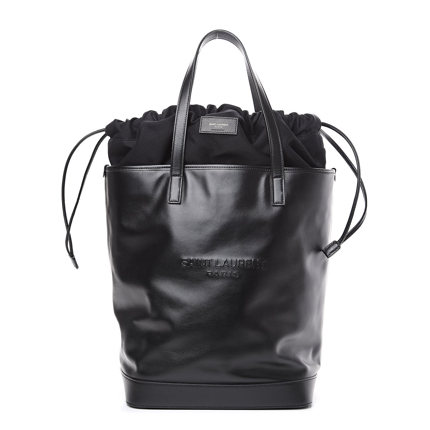 Saint Laurent Calfskin Embossed Monogram Large Teddy Shopping Bag Black 1 of 9