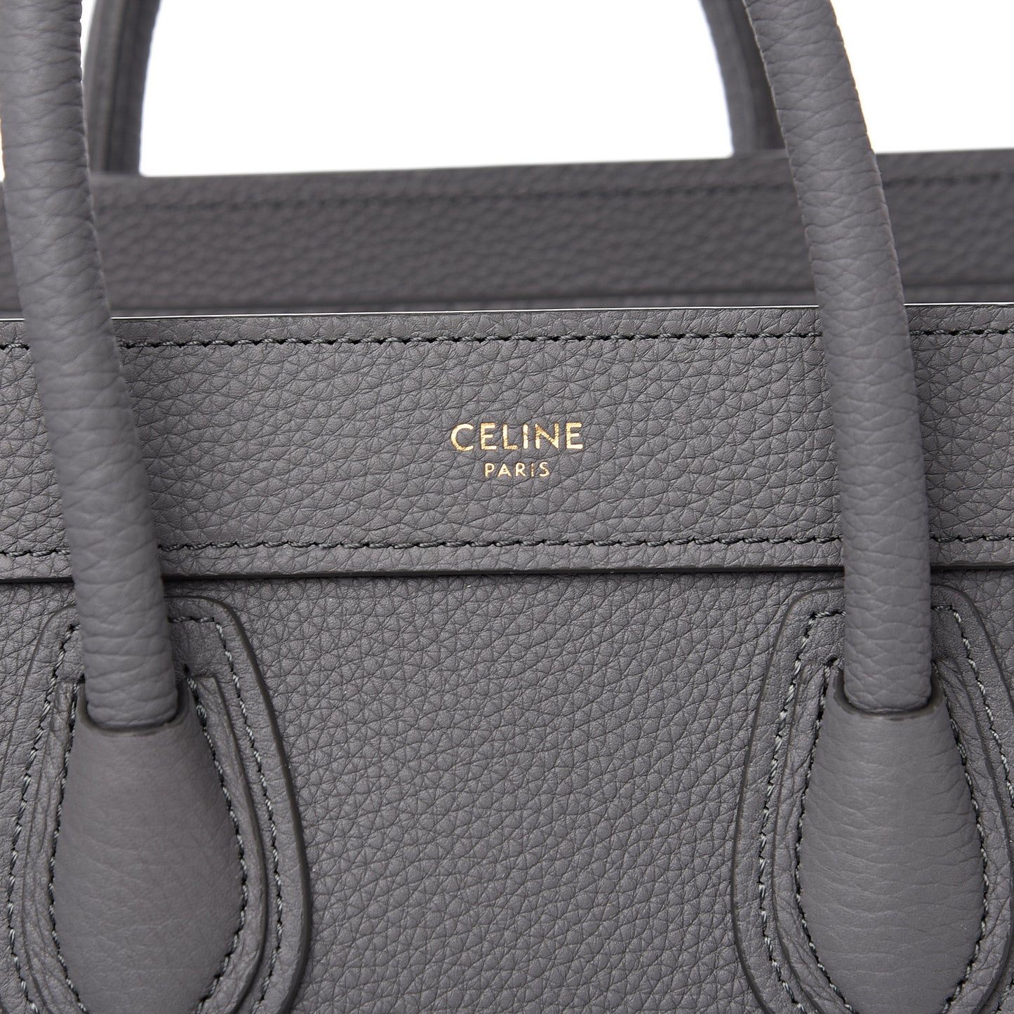 Drummed Calfskin Nano Luggage Kohl