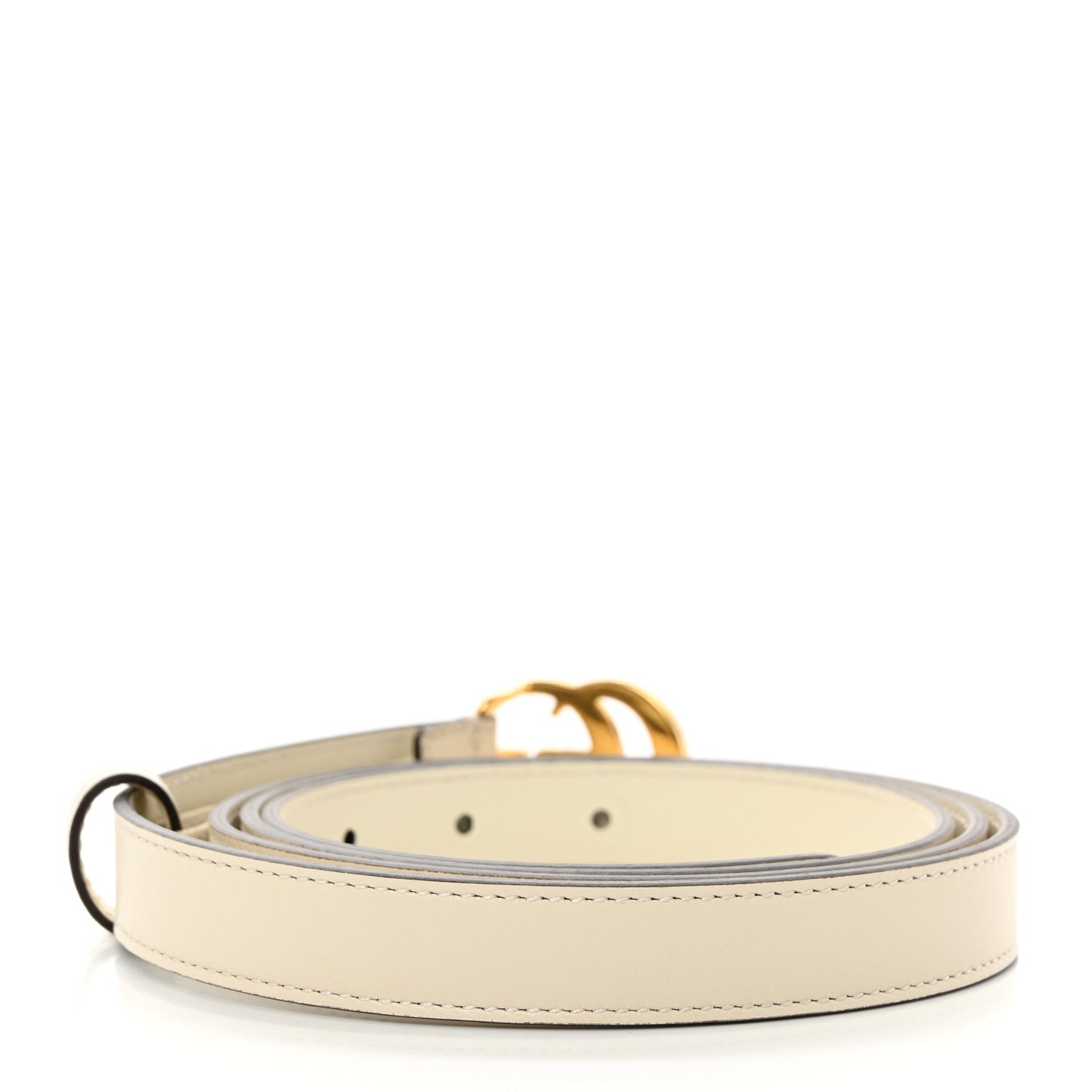 Plutone Calfskin Double G 20mm Belt 115 46 Mystic White