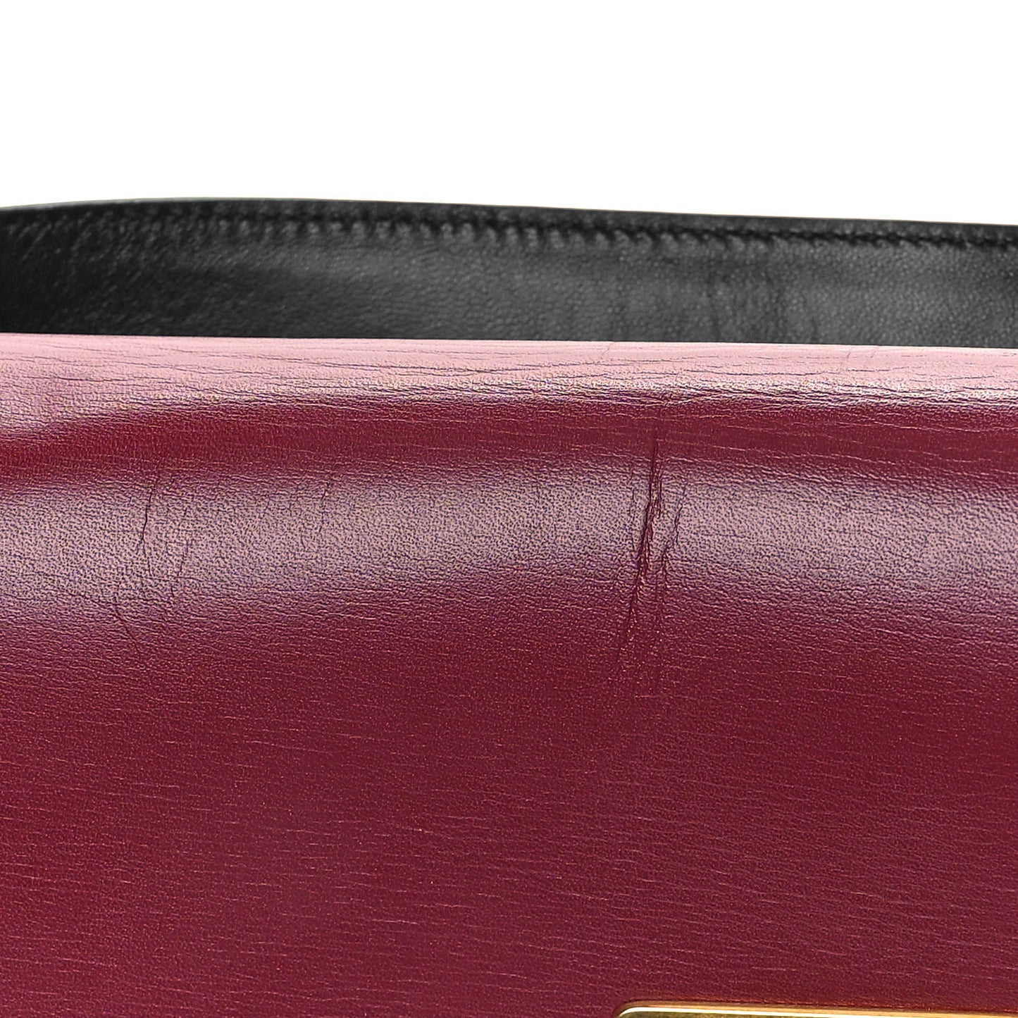 Smooth Calfskin Medium Vring Shoulder Bag Rouge Pur Cerise Black