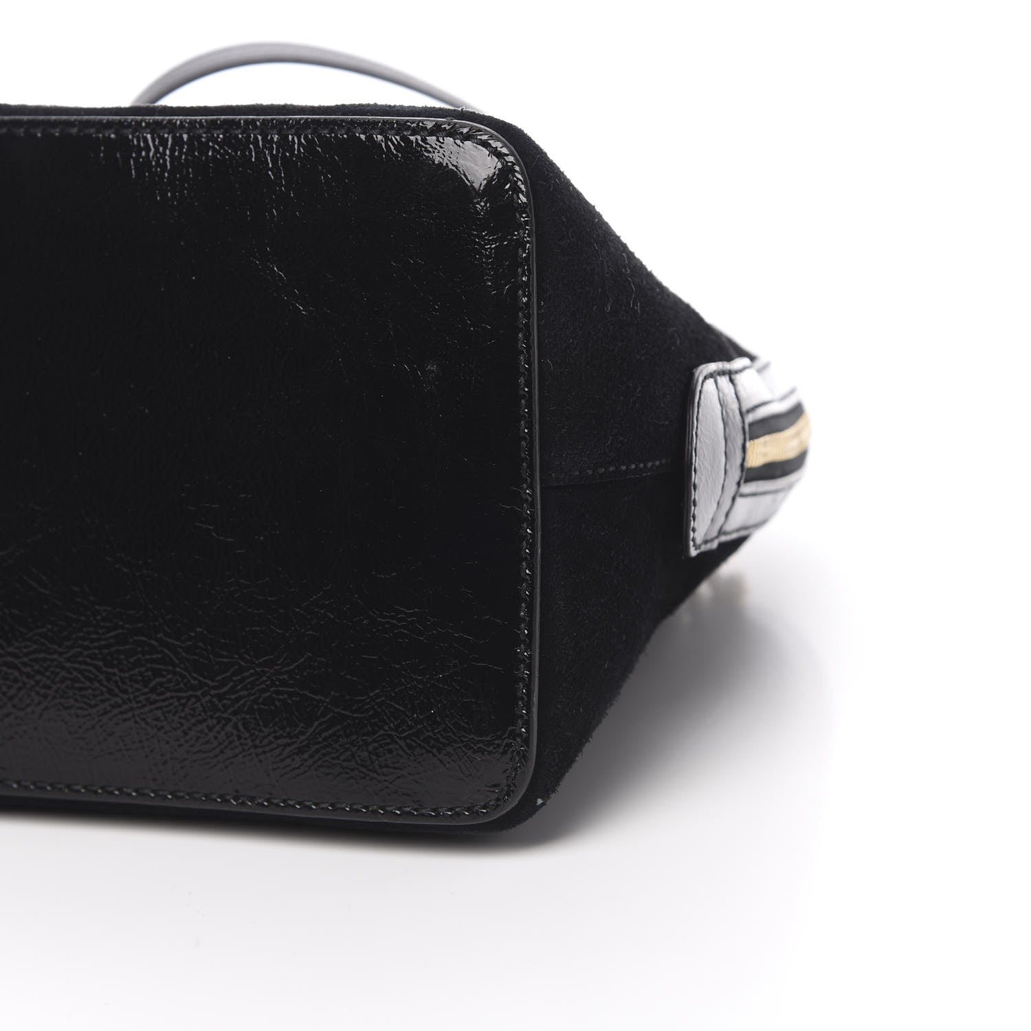 Gucci Suede Patent GG Web Medium Ophidia Top Handle Dome Bag Black 10 of 12