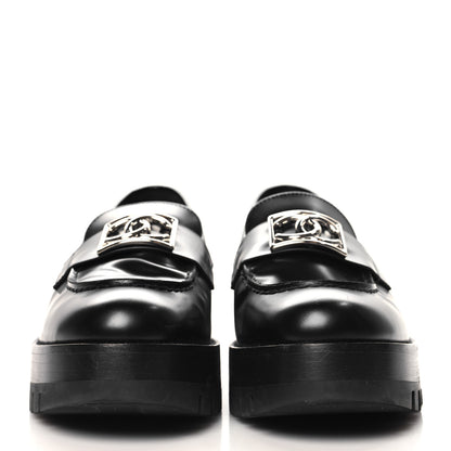 Chanel Calfskin Metal CC Loafers 39 Black 3 of 10
