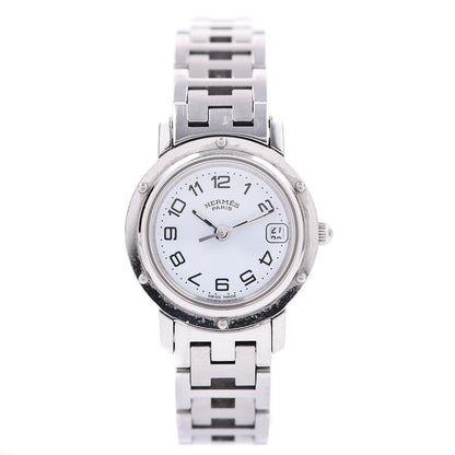 Hermes Stainless Steel 24mm Clipper Quartz Watch White 1 of 7