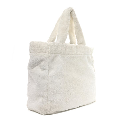 Prada Terry Cloth Tote Bag White Black 3 of 9