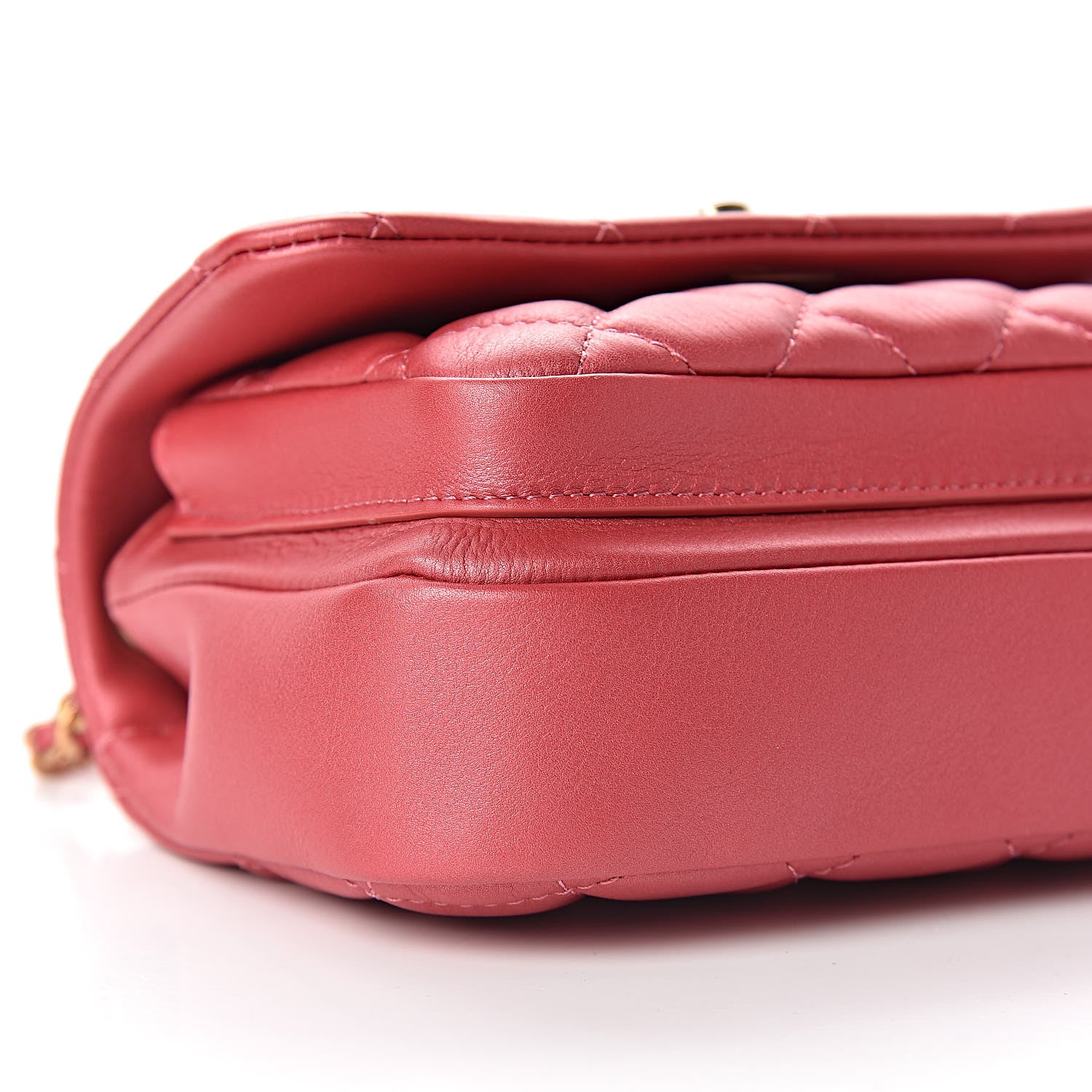 Chanel Metallic Calfskin Quilted Handle Flap Bag Dark Pink 9 of 11