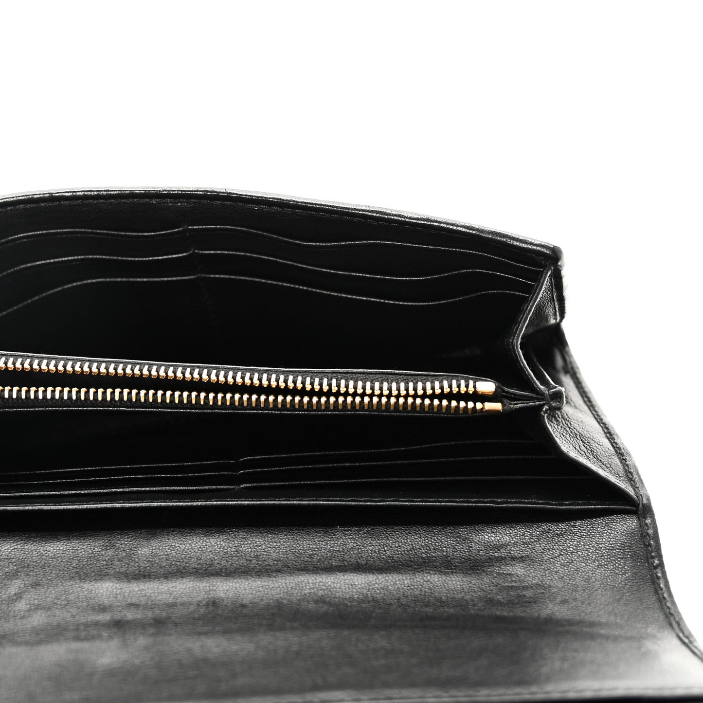 Nappa Quilted Flap Wallet Inchiostro