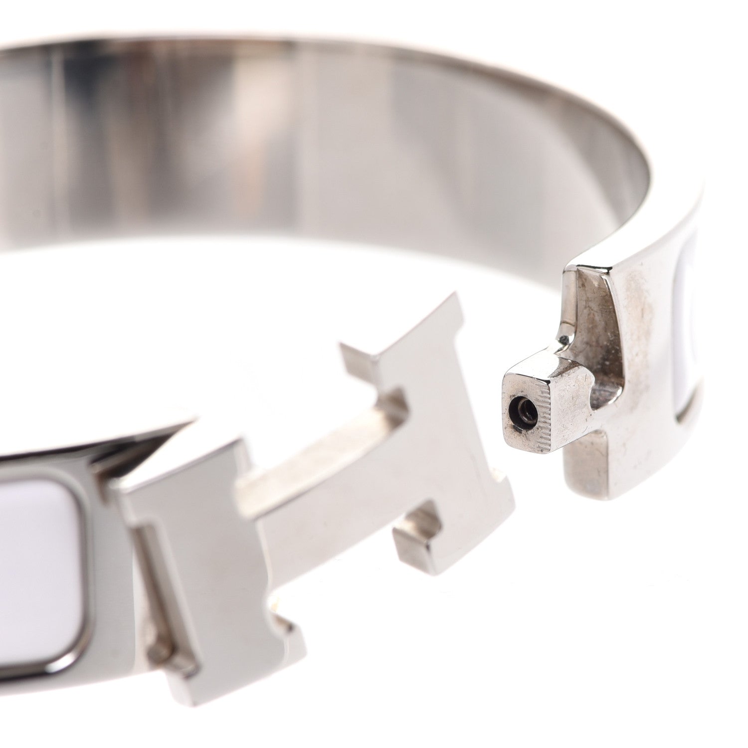 Hermes Enamel Narrow Clic Clac H Bracelet PM White 5 of 7