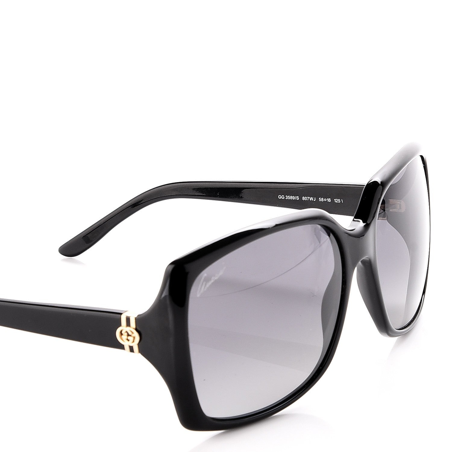 Gucci Acetate Square Frame GG 3589/S Sunglasses Black 6 of 8