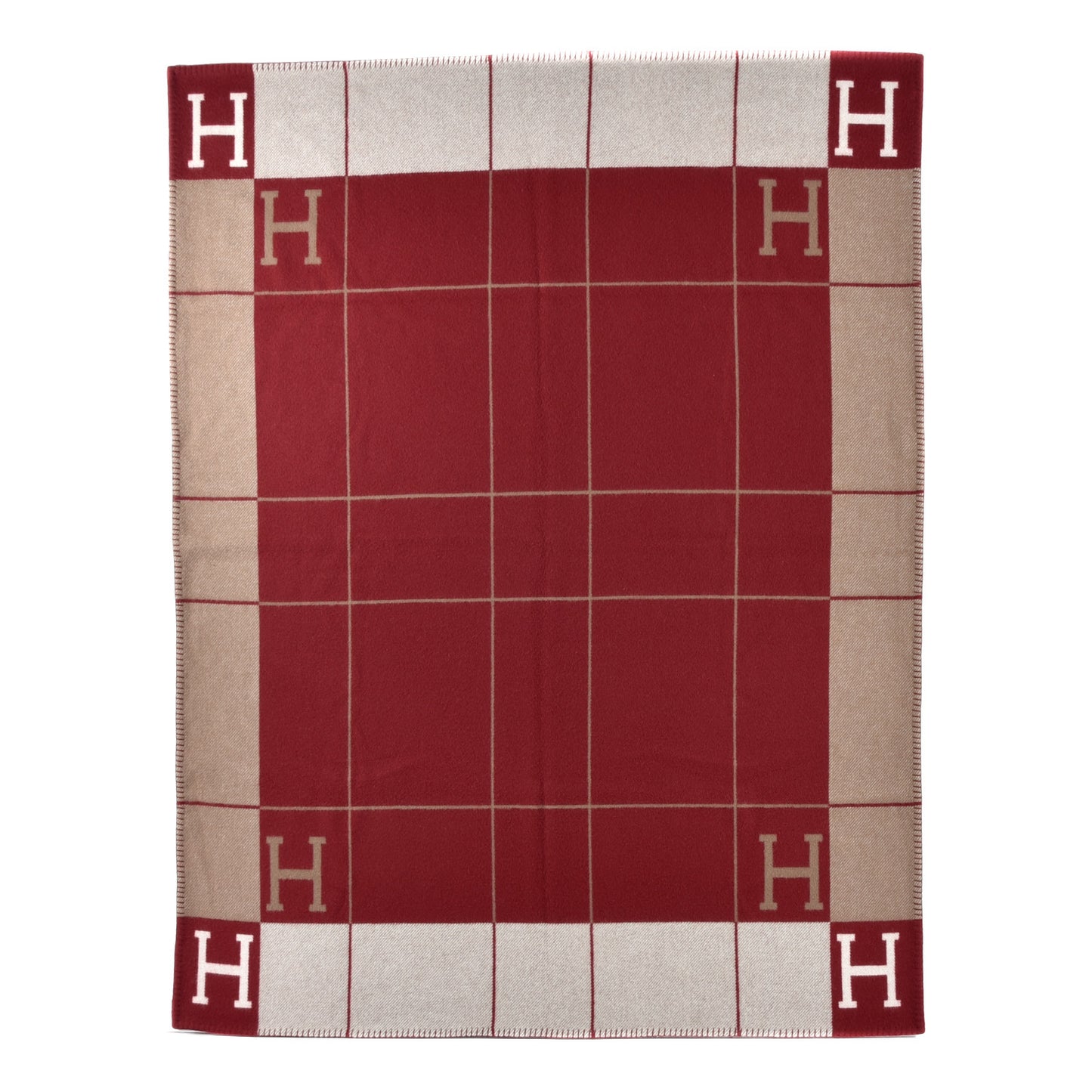 Wool Cashmere Avalon III Blanket Ecru Rouge H