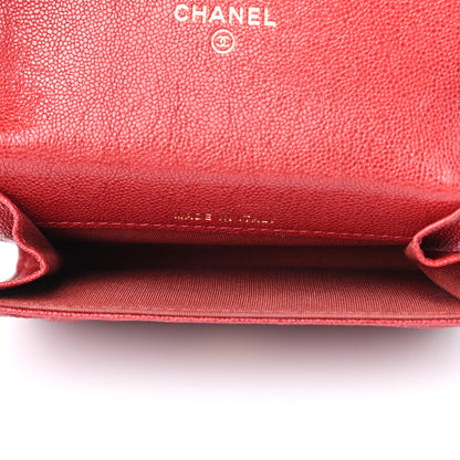 Chanel Caviar Quilted Boy Flap Card Holder Wallet Red 5 of 8