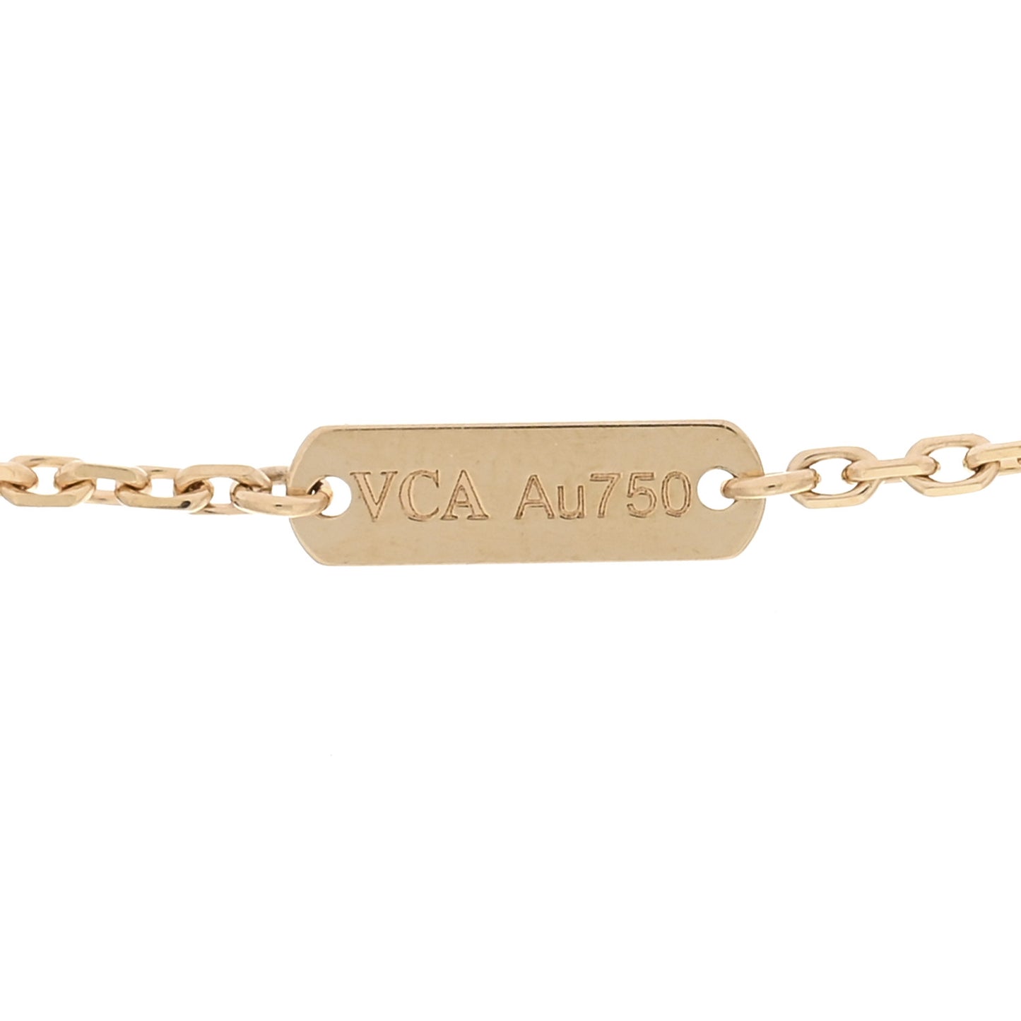 18K Yellow Gold Mother of Pearl Vintage Alhambra Pendant Necklace