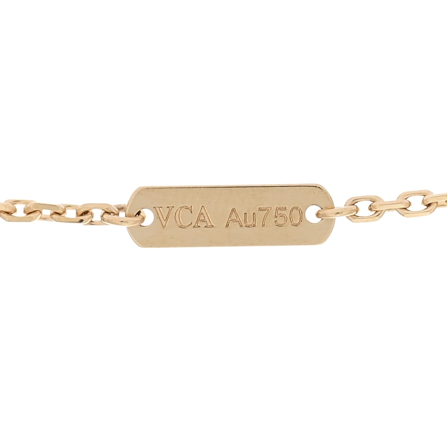 Van Cleef & Arpels 18K Yellow Gold Mother of Pearl Vintage Alhambra Pendant Necklace 5 of 5