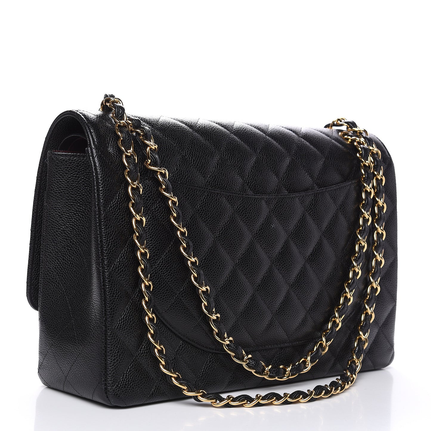 Caviar Quilted Maxi Double Flap Black